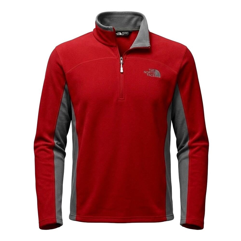 The North Face Pullover Fleece 1/4 Zip Red Gray